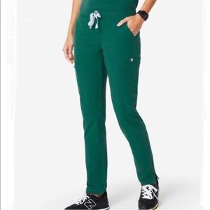 Figs Yola Skinny Scrubs in Hunter Green